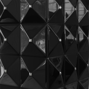 Portálový biokrb Egzul čierny lesklý so Swarovského kryštálikmi 1130x973mm -02
