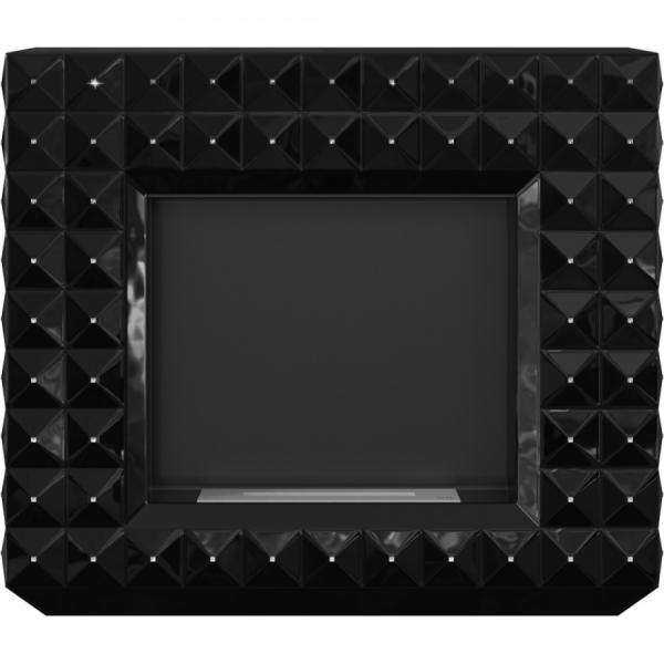 Portálový biokrb Egzul čierny lesklý so Swarovského kryštálikmi 1130x973mm -03