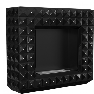 Portálový biokrb Egzul čierny lesklý so Swarovského kryštálikmi 1130x973mm -04