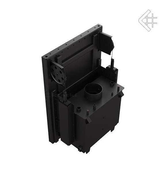 Teplovodná krbová vložka MAJA 12 s výsuvným otváraním dvierok a dochladzovacou špirálou -02