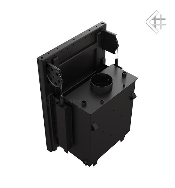 Teplovodná krbová vložka ZUZIA 15 s výsuvným otváraním dvierok a dochladzovacou špirálou -02